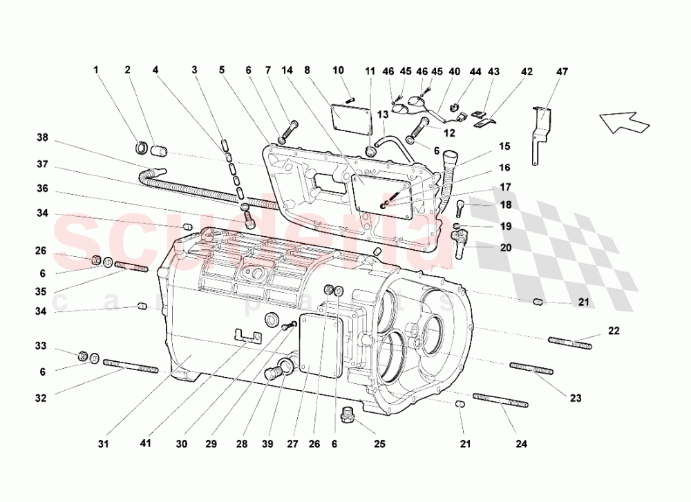 Gearbox of Lamborghini Lamborghini Murcielago LP640