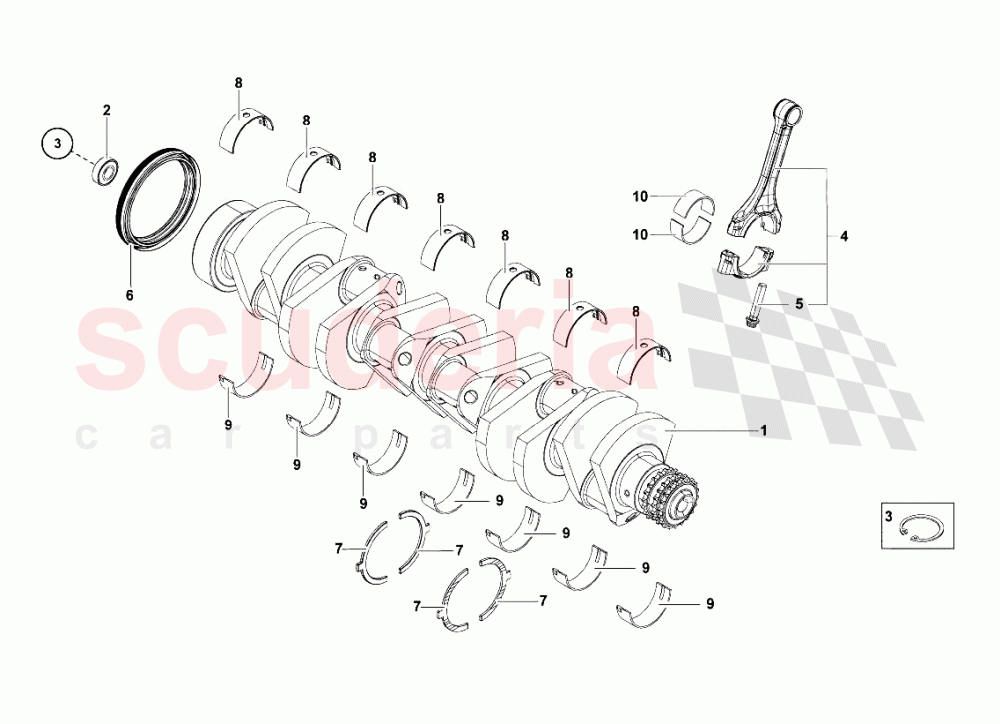 Crank Gears of Lamborghini Lamborghini Aventador LP700 Coupe