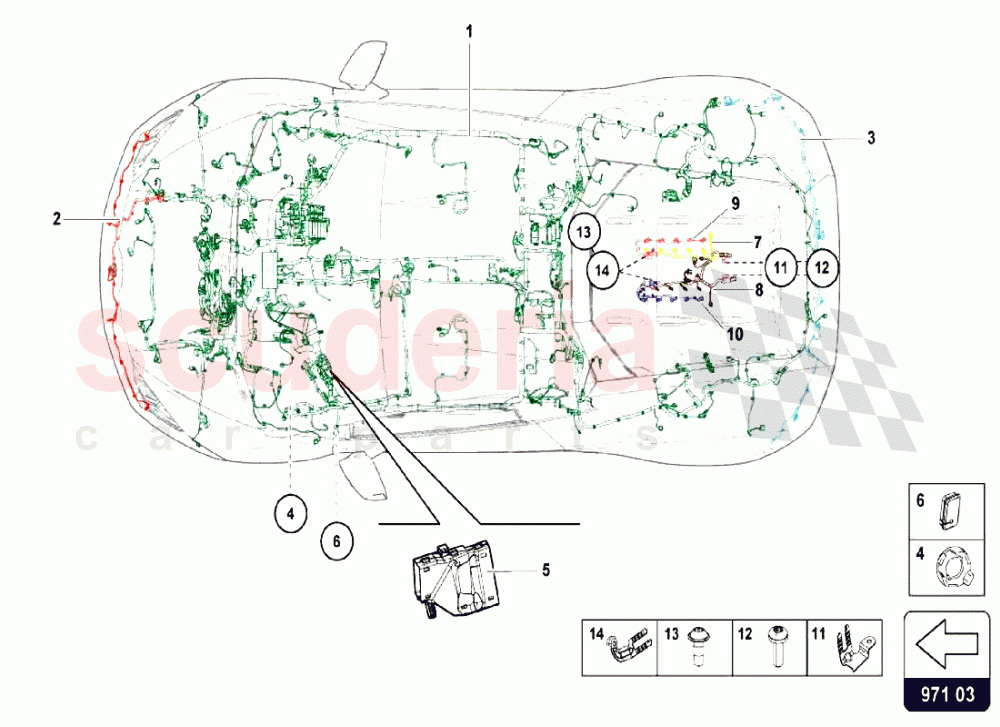 ELECTRICAL SYSTEM - MAIN HARNESS of Lamborghini Lamborghini Huracan LP610 Spyder