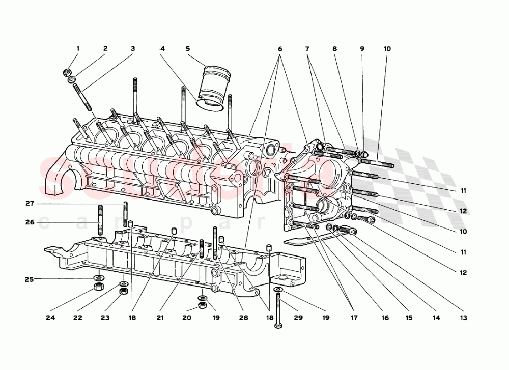 Crankase and Lower Mounting of Lamborghini Lamborghini Diablo GT (1999-2000)