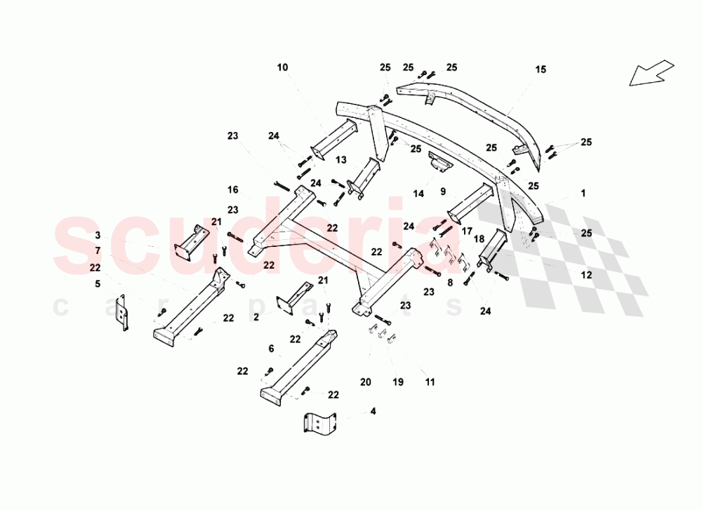 Rear Frame Attachments of Lamborghini Lamborghini Gallardo (2006-2007)