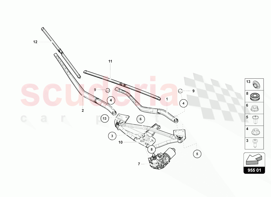 WINSHIELD WIPER of Lamborghini Lamborghini Aventador LP770 SVJ Coupe