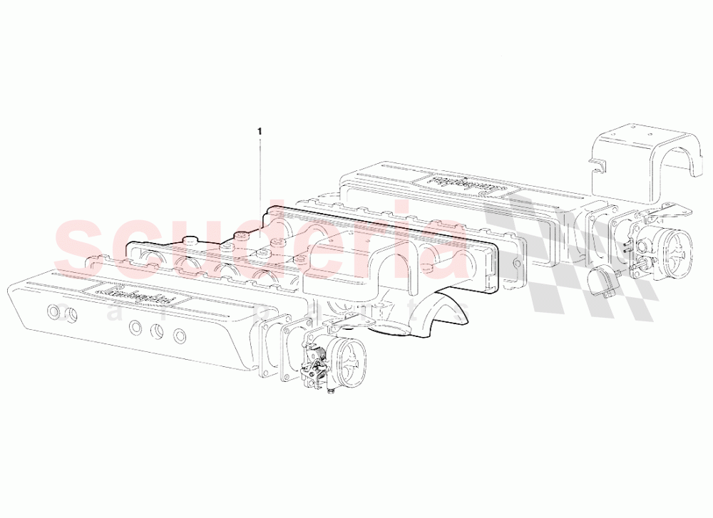 Intake Manifold (Valid for Canada - January 1995) of Lamborghini Lamborghini Diablo SE30 (1993-1995)