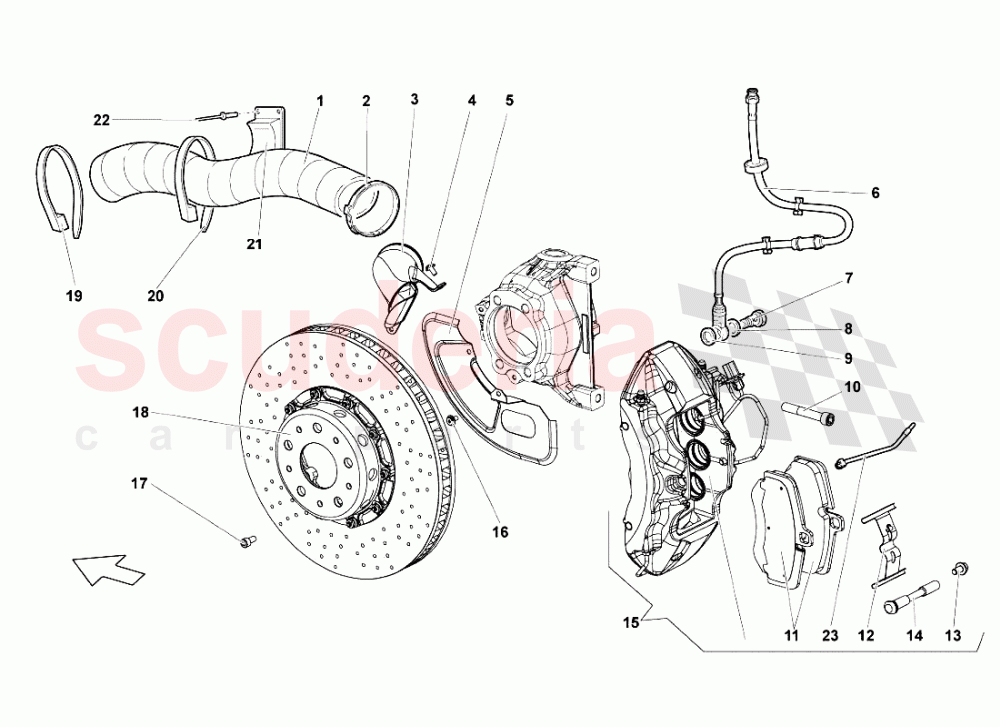 Front Brakes - Carboceramic of Lamborghini Lamborghini Murcielago LP640 Roadster