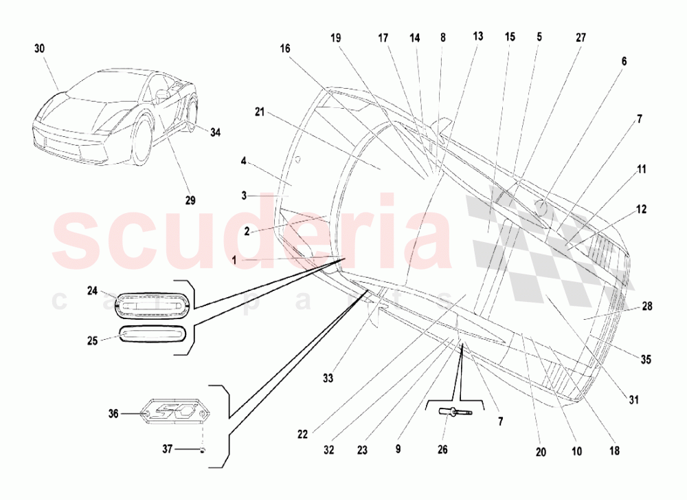 Accessories Type Plates of Lamborghini Lamborghini Gallardo LP550 Coupe