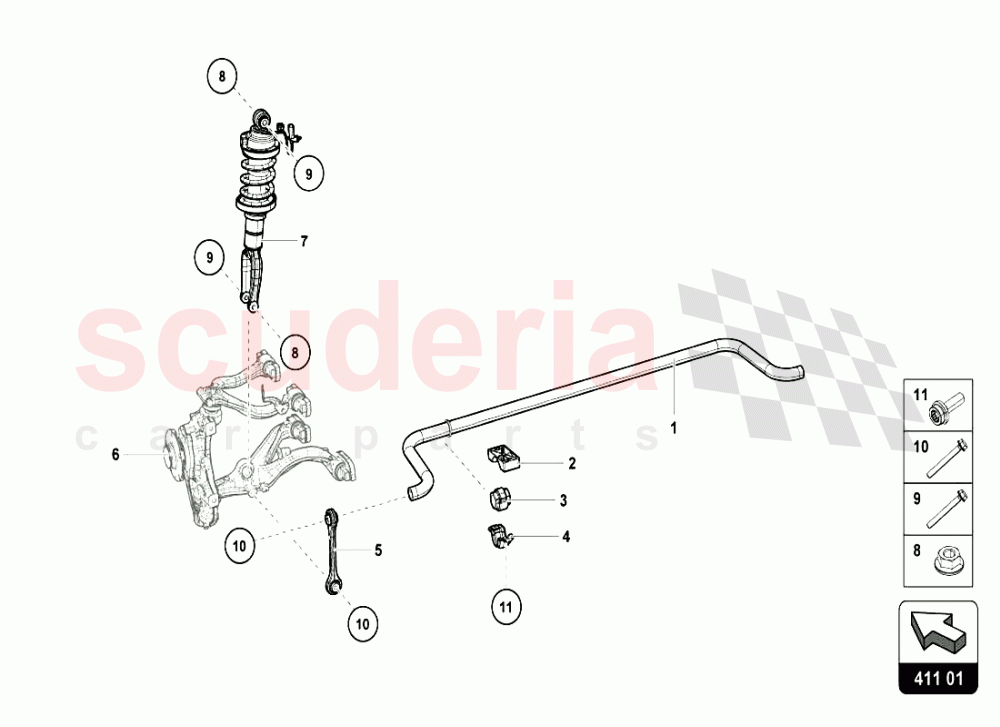 FRONT SUSPENSION of Lamborghini Lamborghini Huracan LP610 Coupe