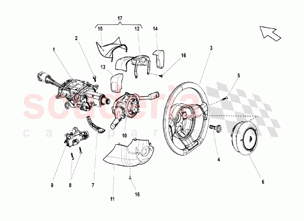 Steering Column of Lamborghini Lamborghini Gallardo LP550 Coupe