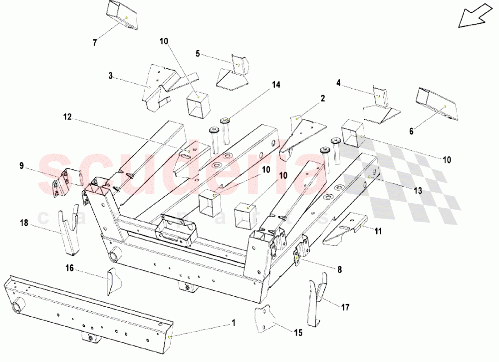 Frame Elements - Bodywork Front Part 2 of Lamborghini Lamborghini Gallardo LP550 Coupe