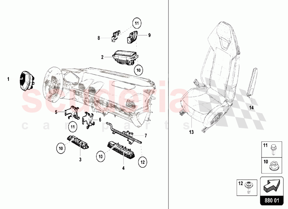 AIRBAG UNIT of Lamborghini Lamborghini Huracan LP610 Spyder