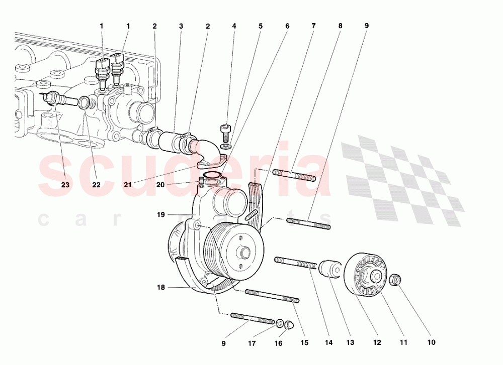 Water Pump of Lamborghini Lamborghini Diablo VT Roadster (1998-2000)