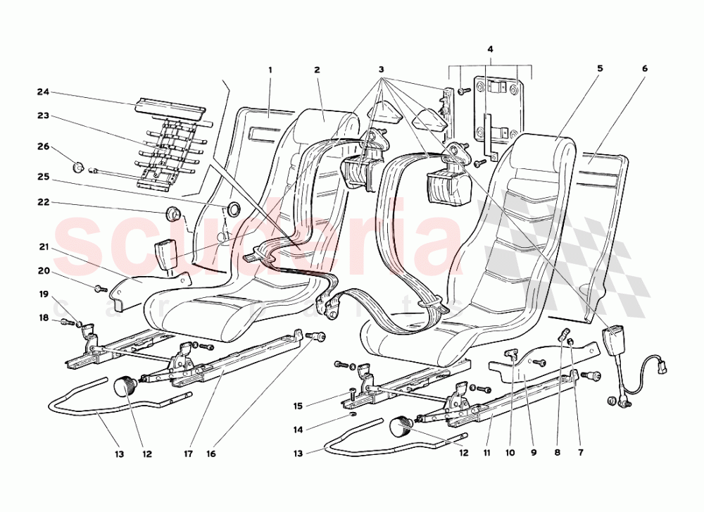 Seats and Safety Belts of Lamborghini Lamborghini Diablo SV (1999)