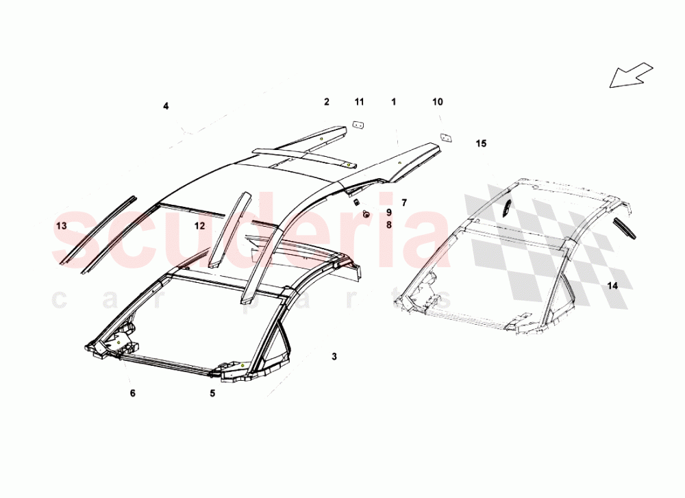 Roof Panel of Lamborghini Lamborghini Gallardo (2003-2005)