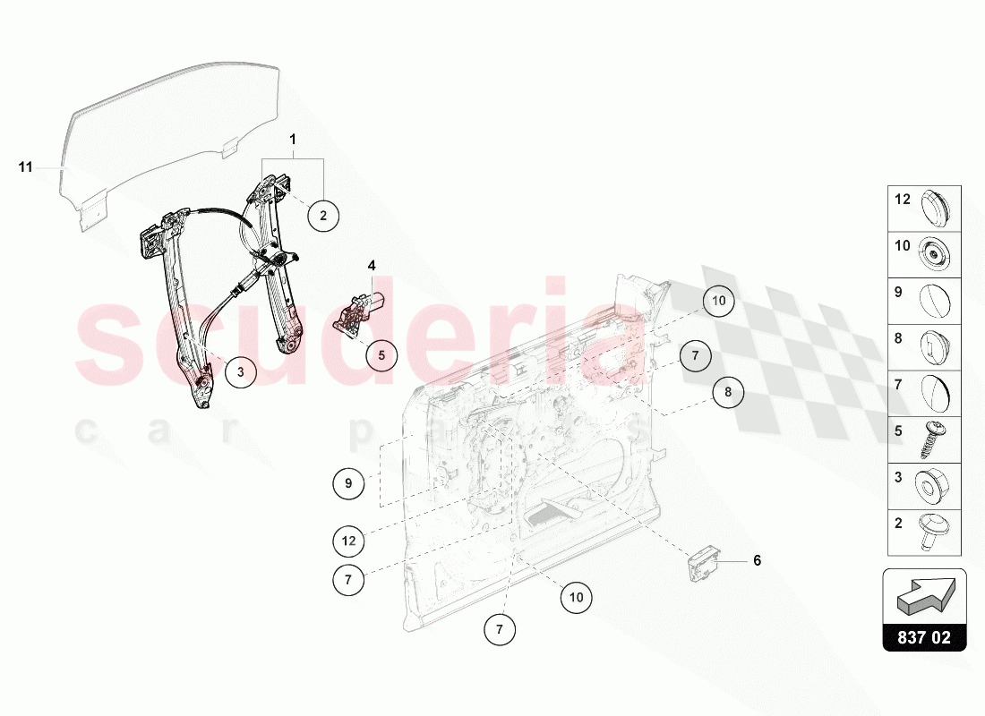 WINDOW REGULATOR WITH MOTOR of Lamborghini Lamborghini Urus