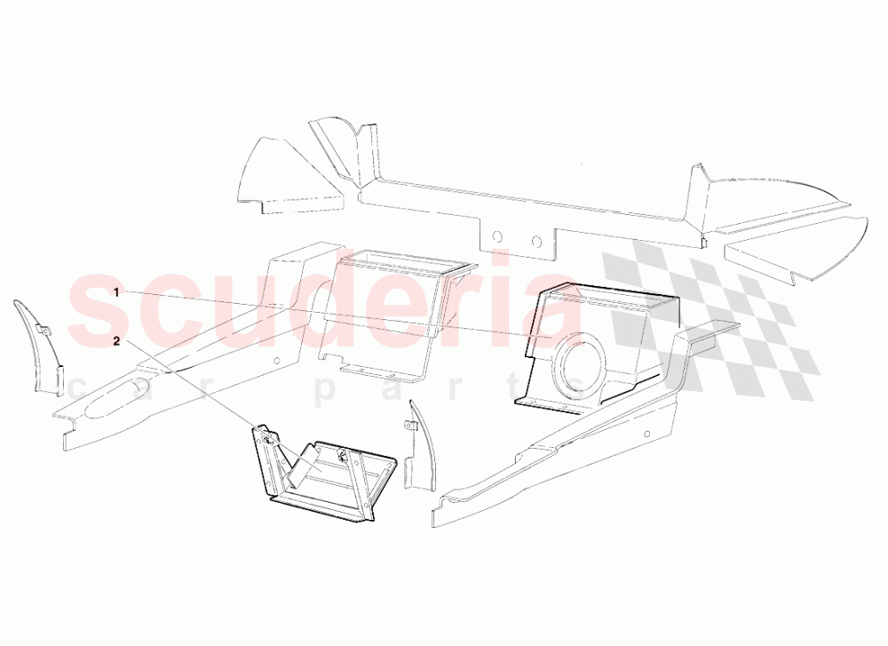 Passenger Compartment Trim (Valid for R.H.D. Version - April 1994) 2 of Lamborghini Lamborghini Diablo VT (1993-1998)