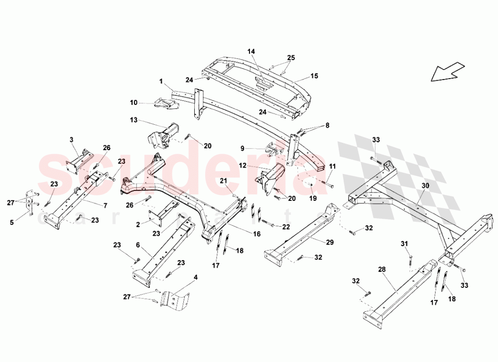 Rear Frame Attachments of Lamborghini Lamborghini Gallardo LP560 Coupe