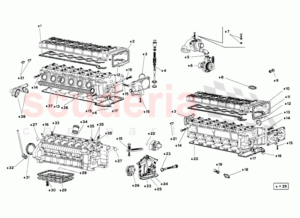 Engine Gasket Kit of Lamborghini Lamborghini Diablo VT 6.0 (2000-2001)