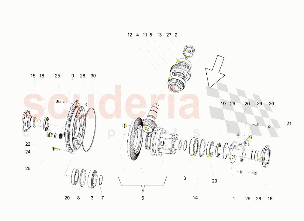 Rear Differential of Lamborghini Lamborghini Gallardo Spyder