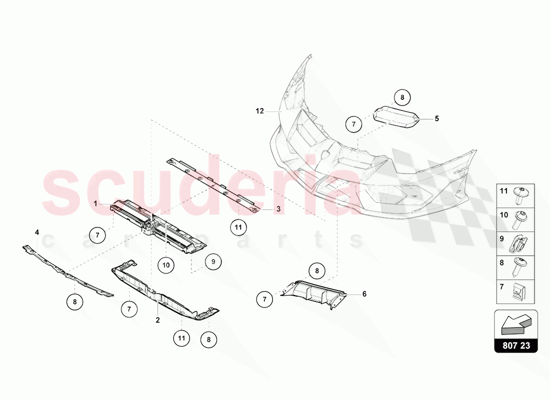 AREODYNAMIC ATTACHMENT PARTS of Lamborghini Lamborghini Aventador LP770 SVJ Coupe