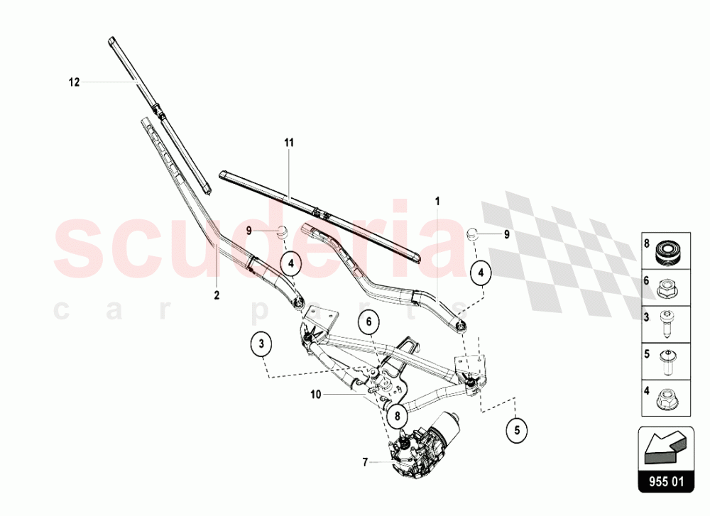 WINDSHIELD WIPER of Lamborghini Lamborghini Aventador LP720 Coupe