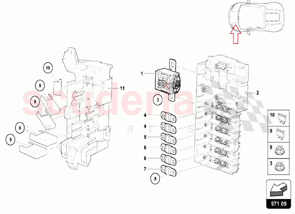 Fuse Battery Zone of Lamborghini Lamborghini Huracan LP580 Coupe