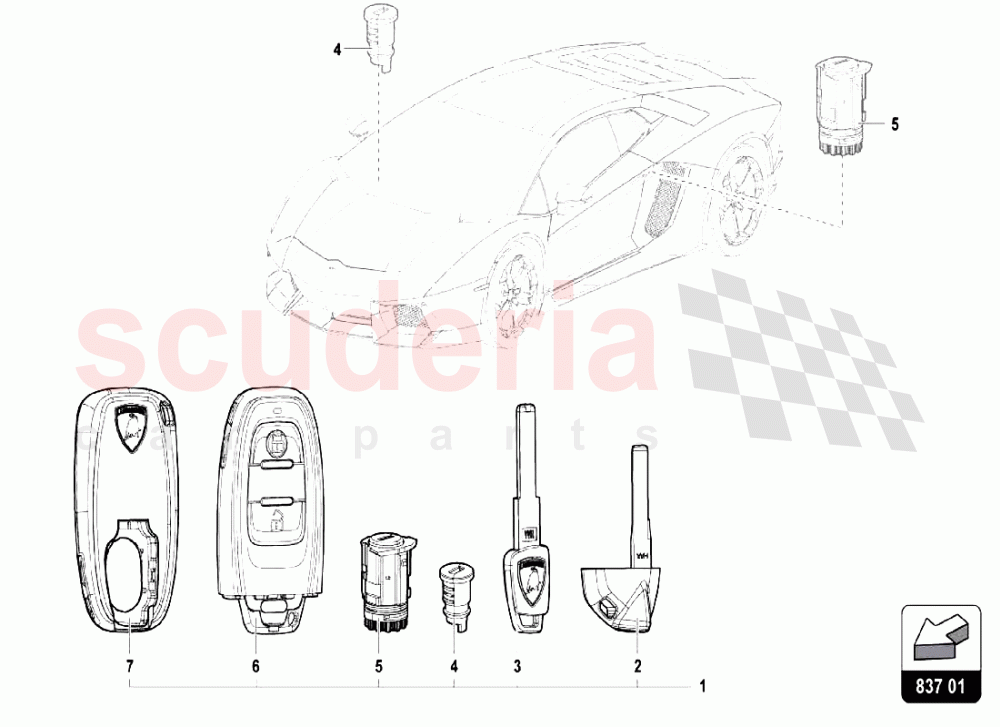 Door Locks And Keys of Lamborghini Lamborghini Aventador S