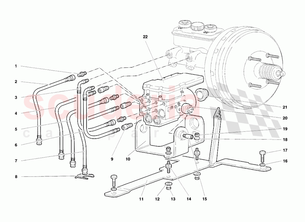 Electrohydraulic ABS ECU of Lamborghini Lamborghini Diablo SV (1998)