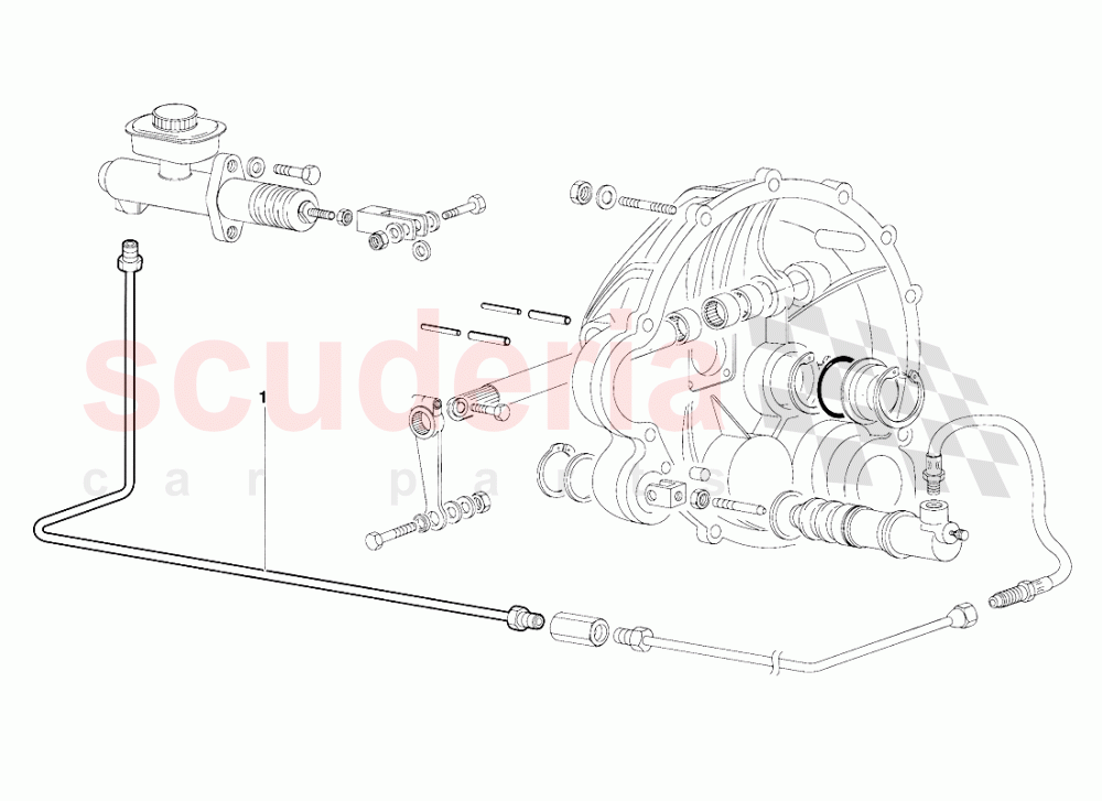 Clutch Control Levers (Valid for GB Version - October 1991) of Lamborghini Lamborghini Diablo (1990-1998)