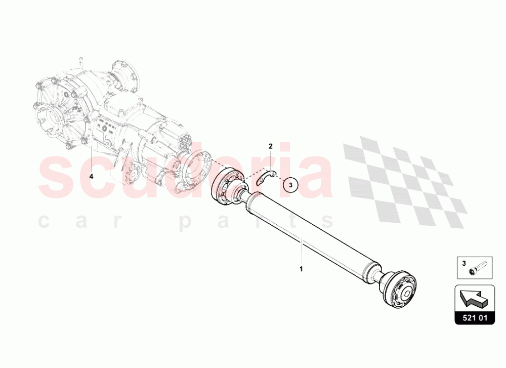 PROPELLER SHAFT 1 of Lamborghini Lamborghini Aventador LP700 Roadster