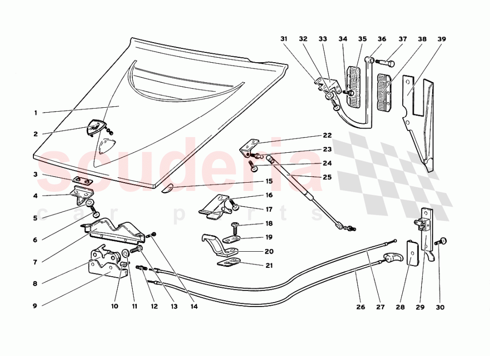 Front Hood of Lamborghini Lamborghini Diablo GT (1999-2000)