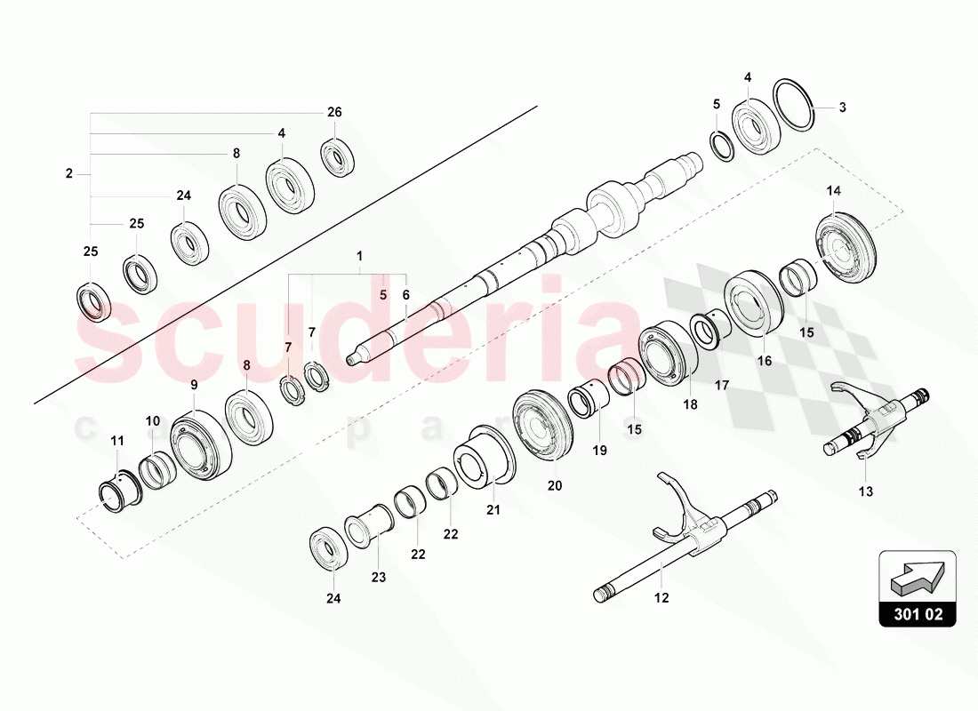 OUTER COMPONENTS FOR GEARBOX of Lamborghini Lamborghini Aventador LP770 SVJ Coupe