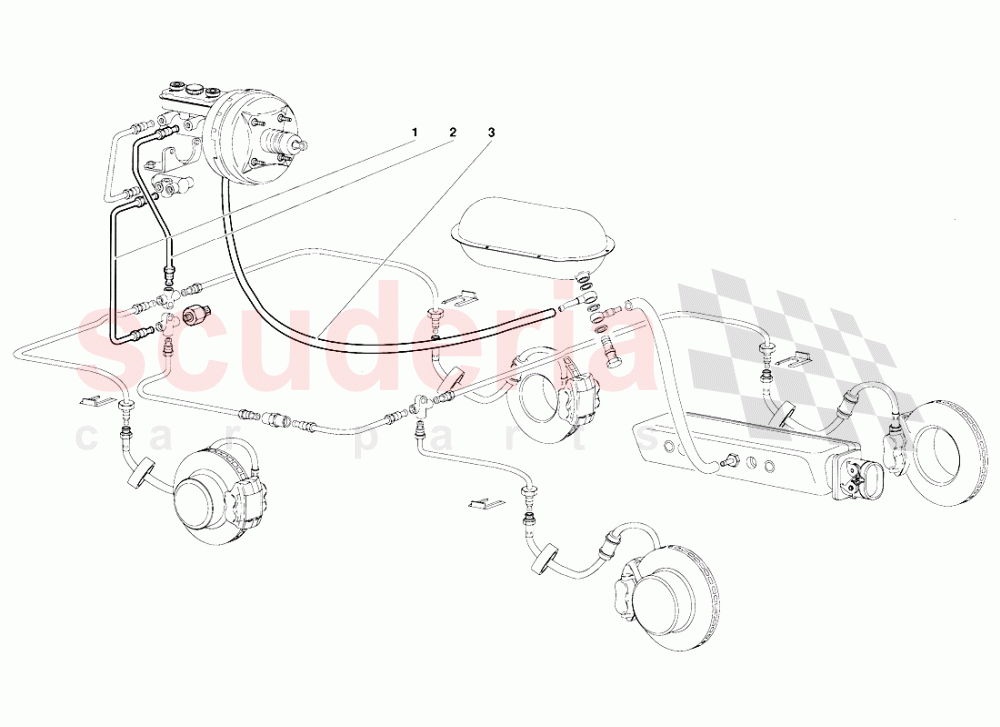 Brake System (Valid for GB Version - October 1991) of Lamborghini Lamborghini Diablo (1990-1998)