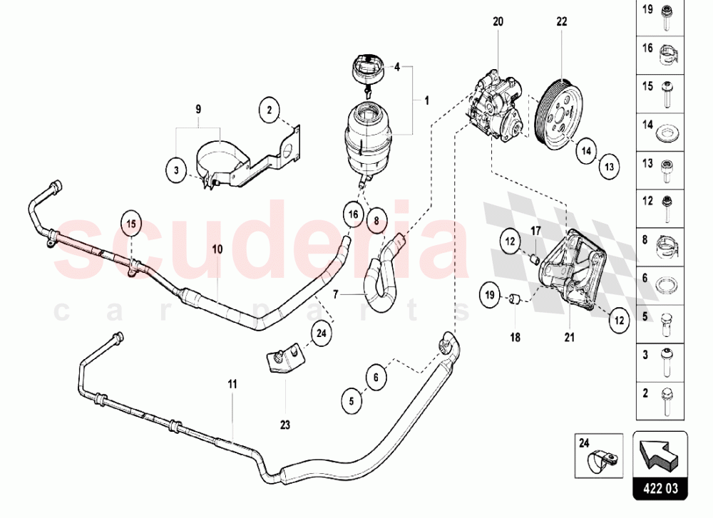 POWER STEERING - VANE PUMP of Lamborghini Lamborghini Aventador LP750 SV Coupe