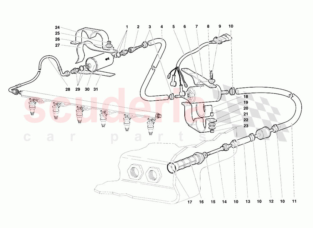 Fuel System 2 of Lamborghini Lamborghini Diablo SV (1995-1997)