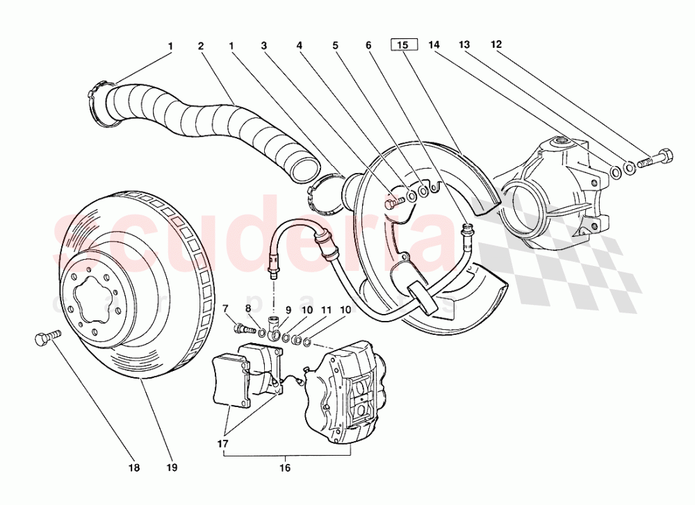 Front Brakes (Valid for October 1991 Version) of Lamborghini Lamborghini Diablo (1990-1998)