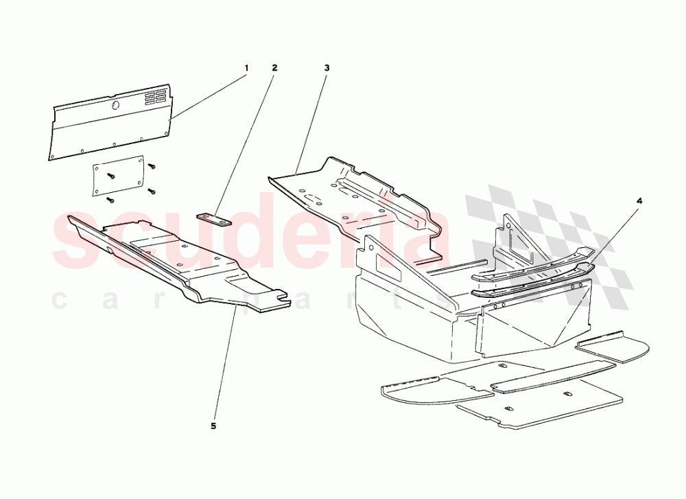 Frame Floor Panels (Valid for GB & Australia - March 2001) of Lamborghini Lamborghini Diablo VT 6.0 (2000-2001)