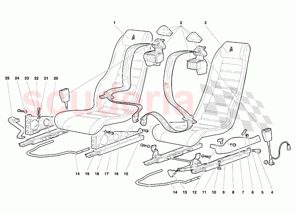 Seats and Safety Belts of Lamborghini Lamborghini Diablo SE30 (1993-1995)