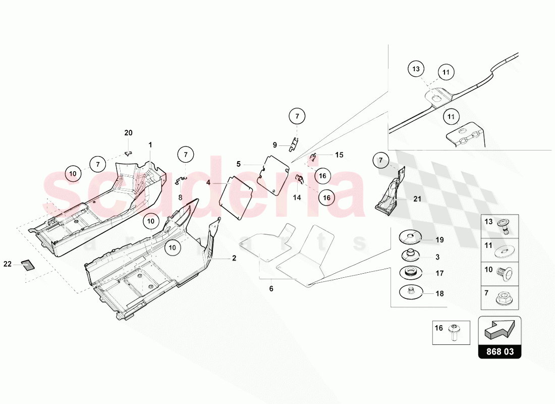 NOISE INSULATION PLATE of Lamborghini Lamborghini Huracan Evo Spyder