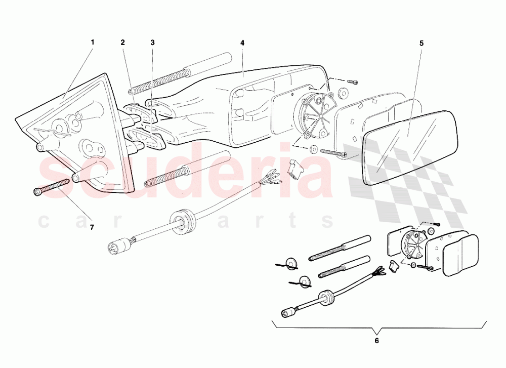 External Rear View Mirrors of Lamborghini Lamborghini Diablo SE30 (1993-1995)