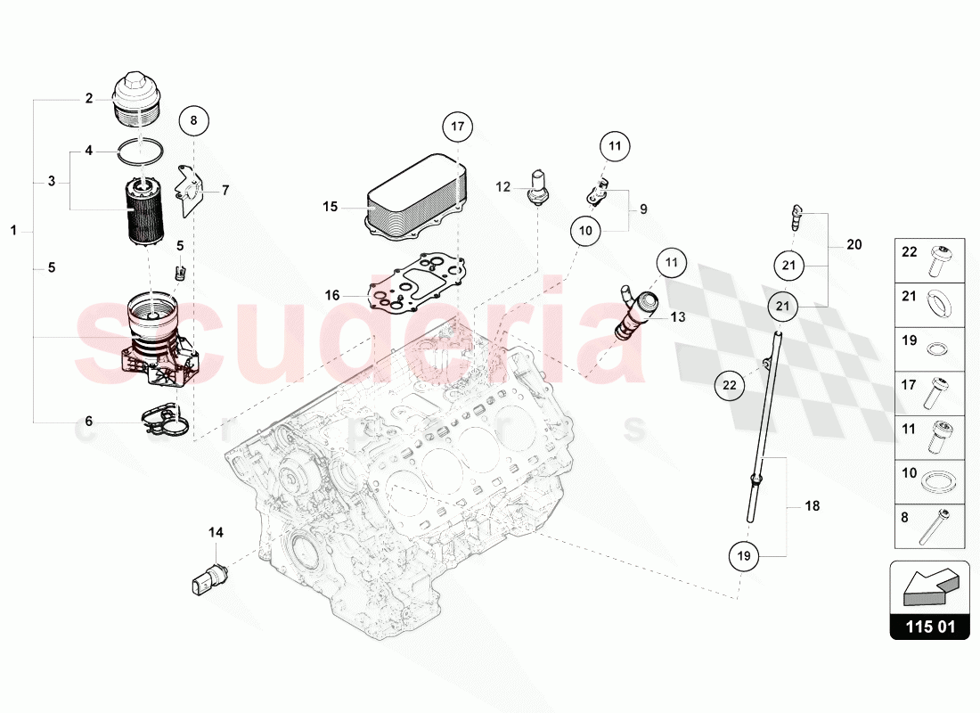 OIL FILTER ELEMENT of Lamborghini Lamborghini Urus