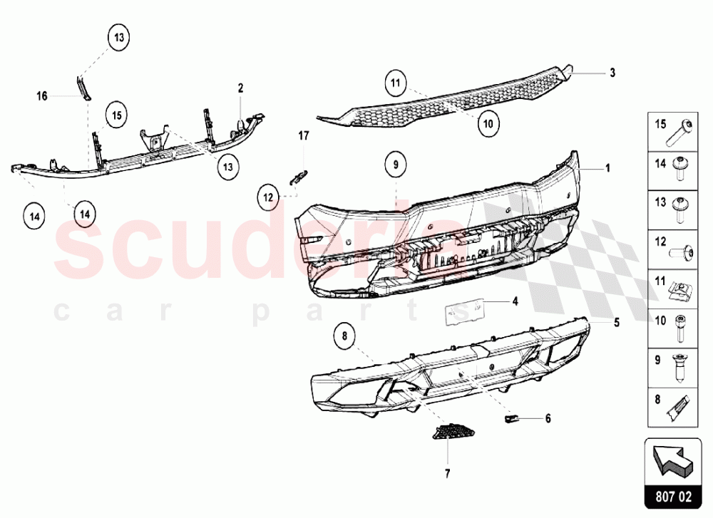 REAR BUMPERS of Lamborghini Lamborghini Huracan LP610 Spyder