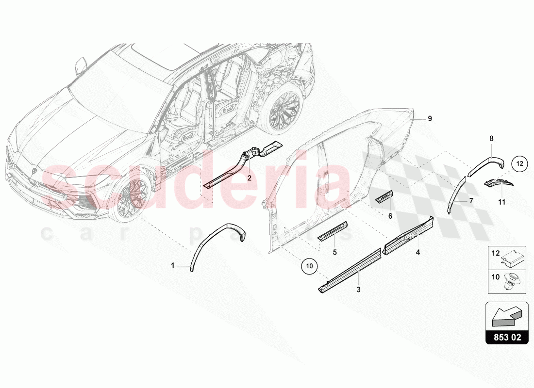 SILL TRIM STRIP of Lamborghini Lamborghini Urus