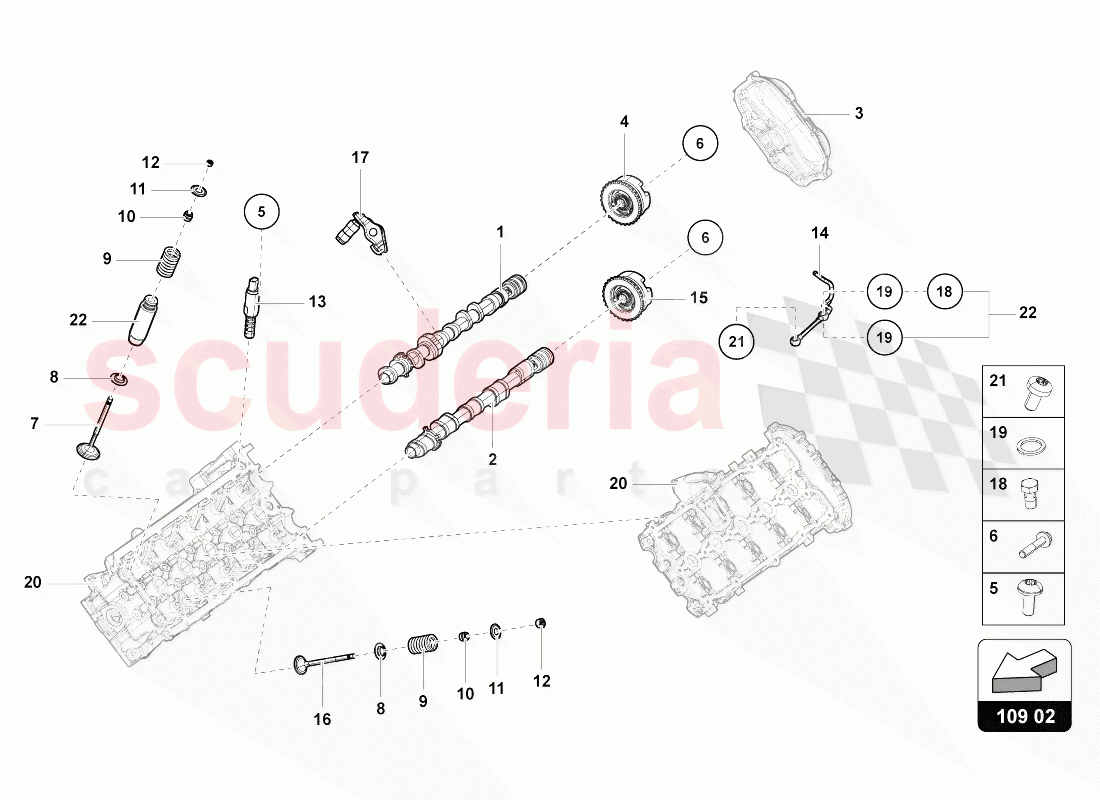 CAMSHAFT, VALVES of Lamborghini Lamborghini Huracan Evo Spyder