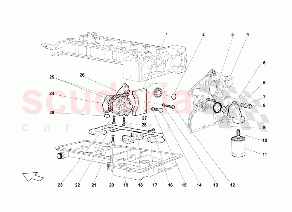 Engine Oil Pump of Lamborghini Lamborghini Murcielago Roadster