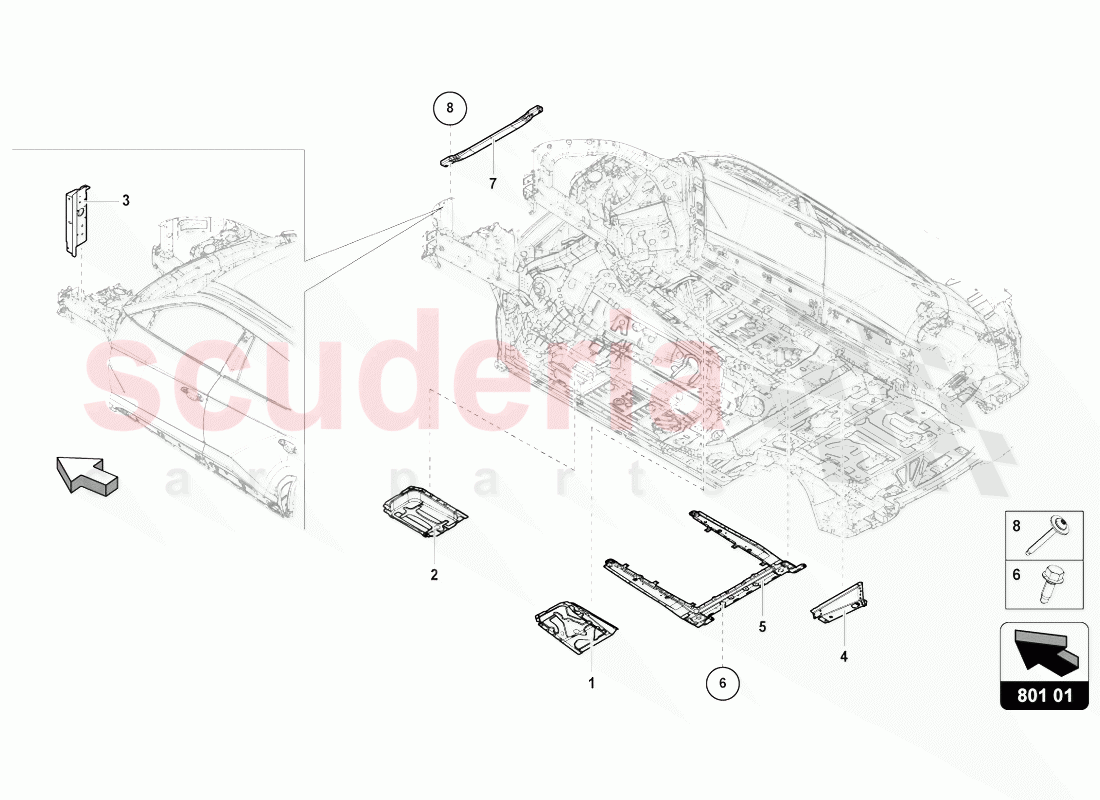 RETAINER FOR BATTERY of Lamborghini Lamborghini Urus