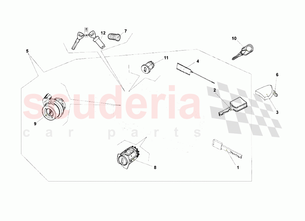 Keys Kit of Lamborghini Lamborghini Gallardo (2003-2005)