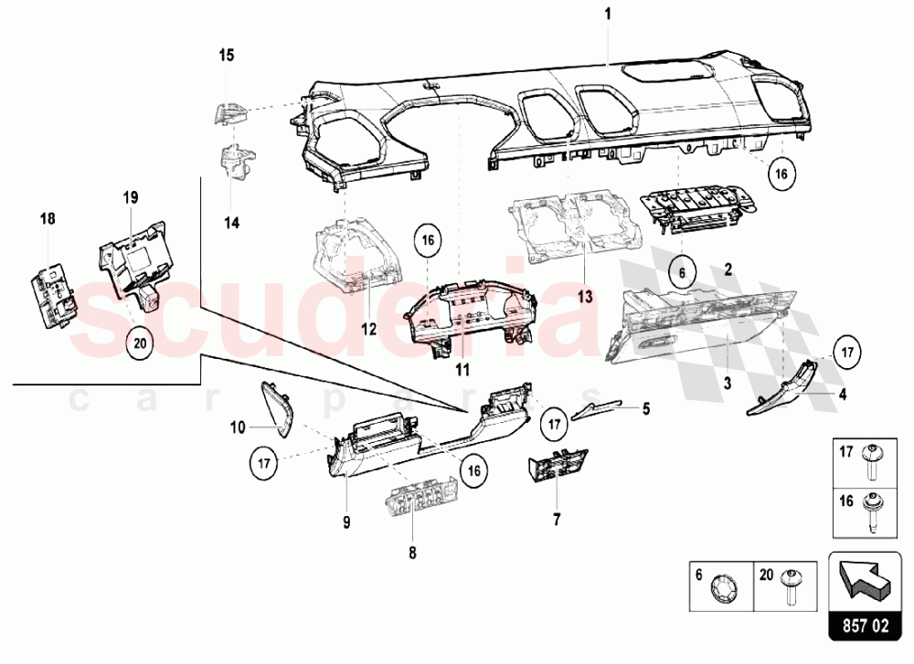 Inner Equipment - Instrument Panel of Lamborghini Lamborghini Huracan LP640 Performante Coupe