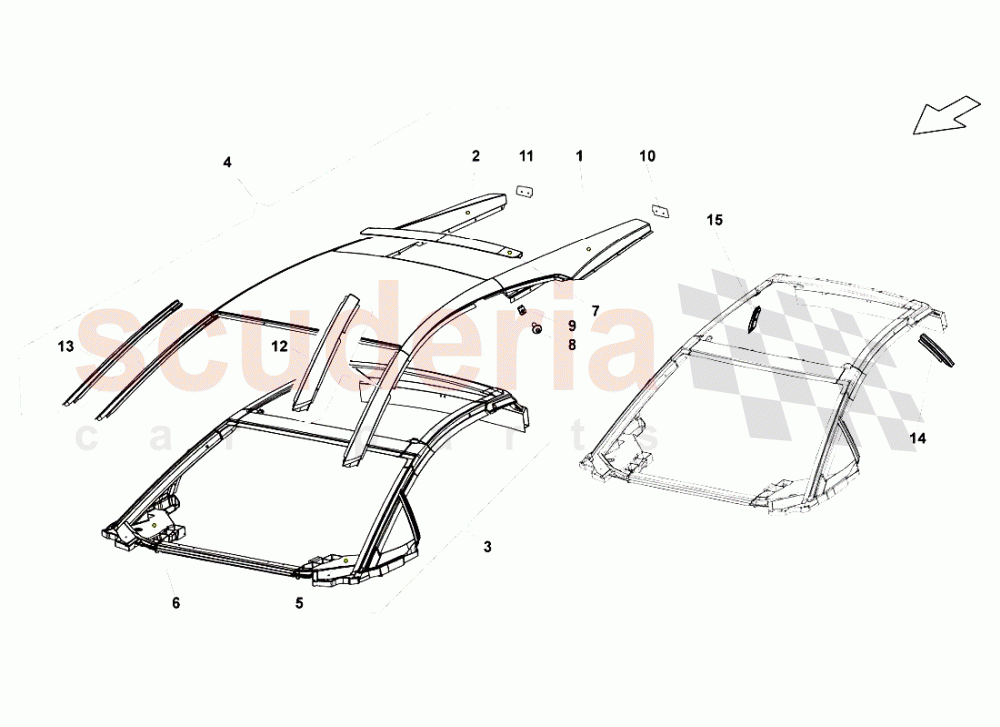 Roof Panel of Lamborghini Lamborghini Gallardo LP560 Coupe