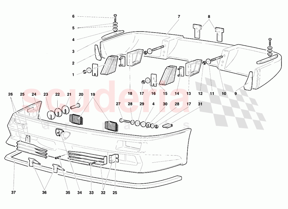 Bumpers of Lamborghini Lamborghini Diablo SE30 (1993-1995)