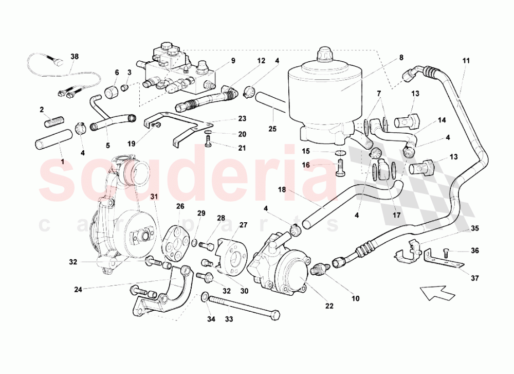 Power Steering of Lamborghini Lamborghini Murcielago LP670