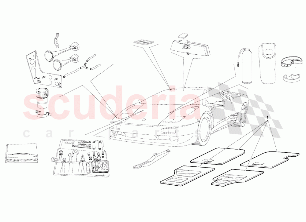 Accessories (Valid for Australia Version - October 1991) of Lamborghini Lamborghini Diablo (1990-1998)